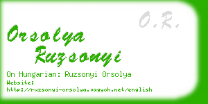 orsolya ruzsonyi business card